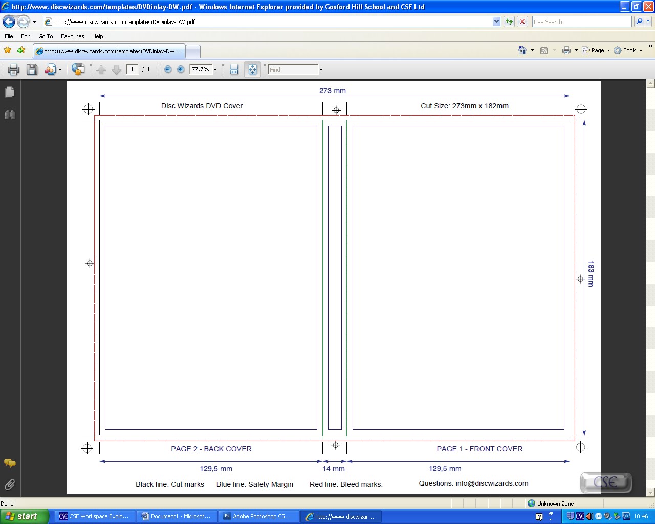 Christopher Birch A2 Media DVD cover measurements