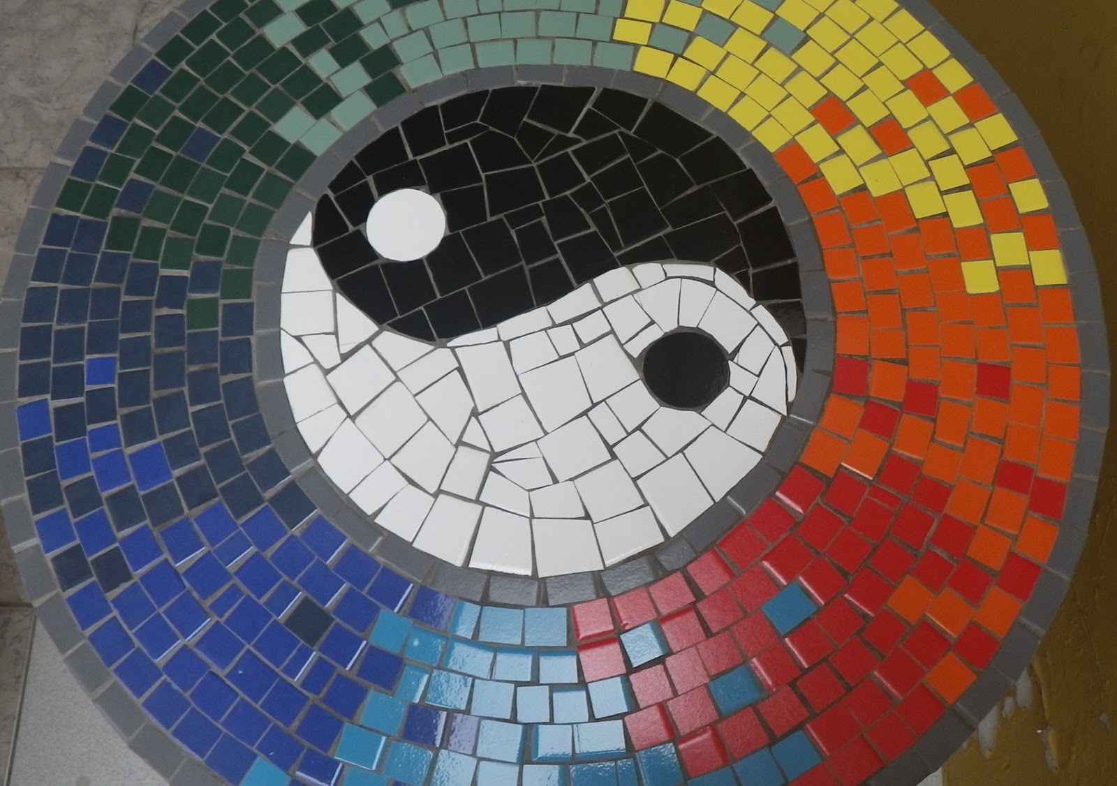 Trabalhos em Mosaico Mesa em Mosaico Yin e Yang