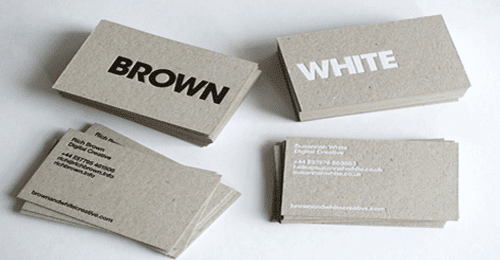 brown and white Business Card