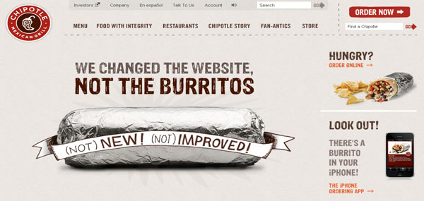 Chipotle Mexican Grill Web Design