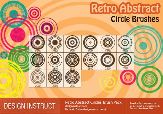 Retro Abstract Circles: Photoshop Brush Pack