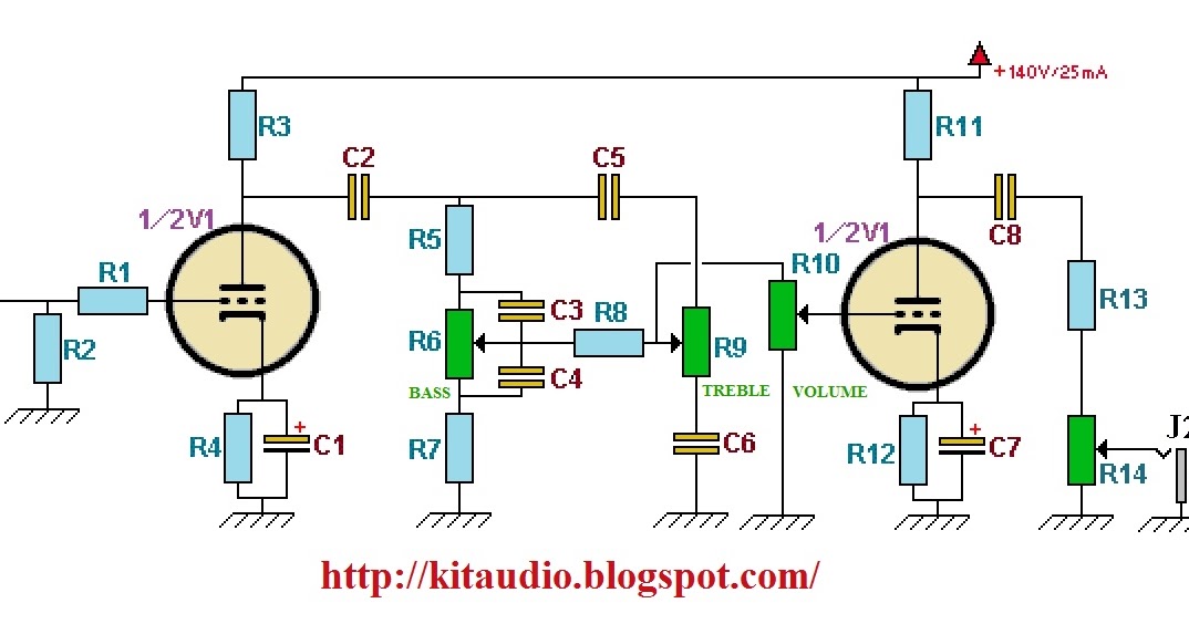 Wiring Schematic Diagram: Build a Tube Preamp for guitar with tone control
