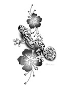 Lizard Tattoo Design. Lizard Tattoo Design for a friend. jenn tattoo bw