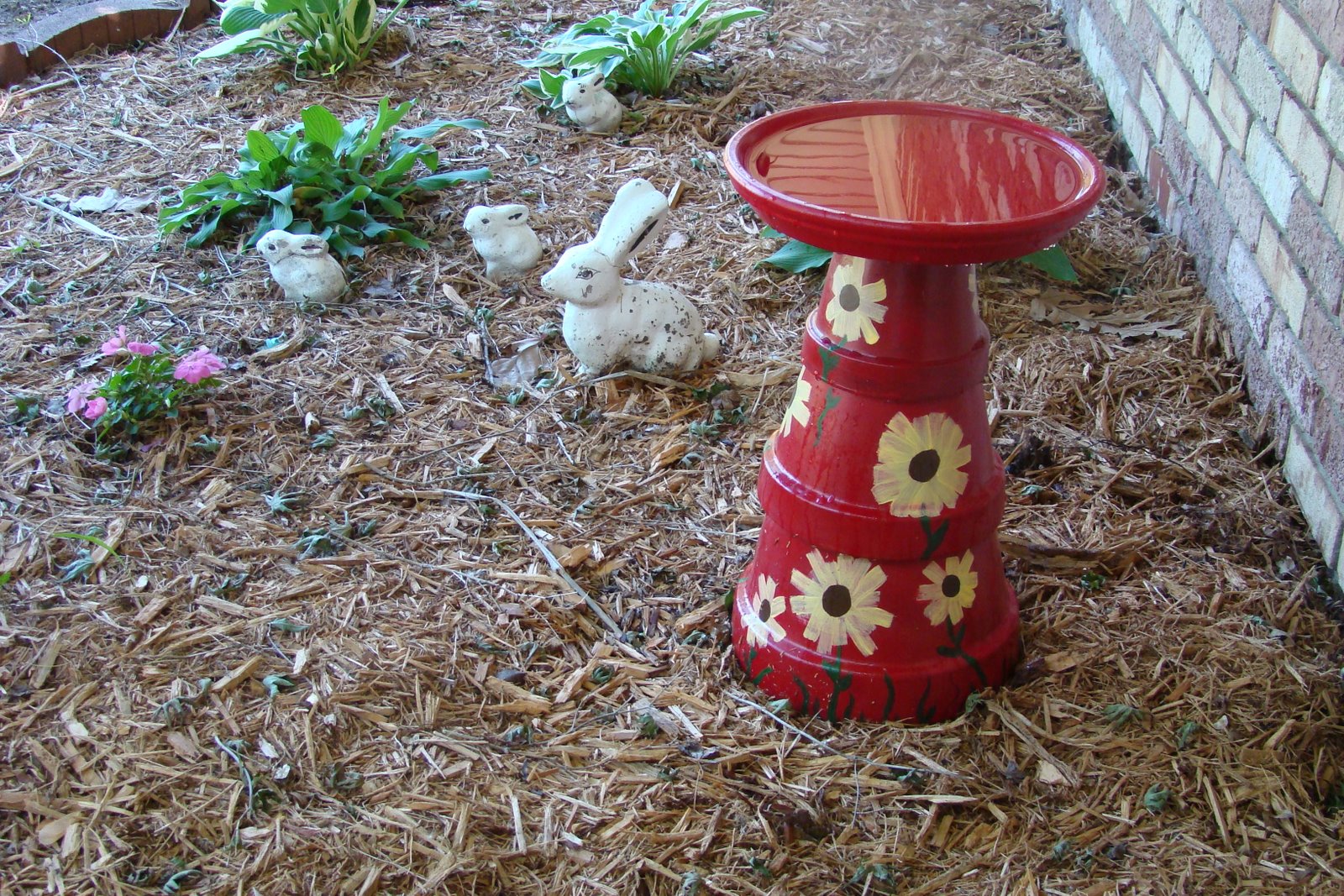 Our Treasured Home Clay Pot Bird Bath