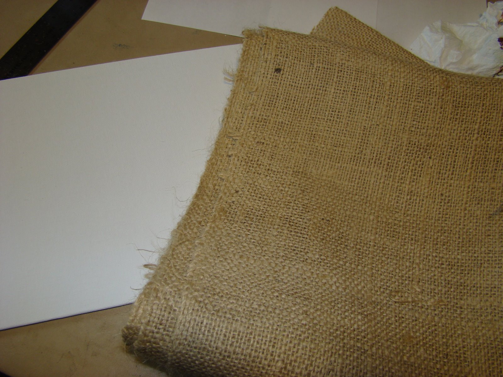 Our Treasured Home Painting on Burlap