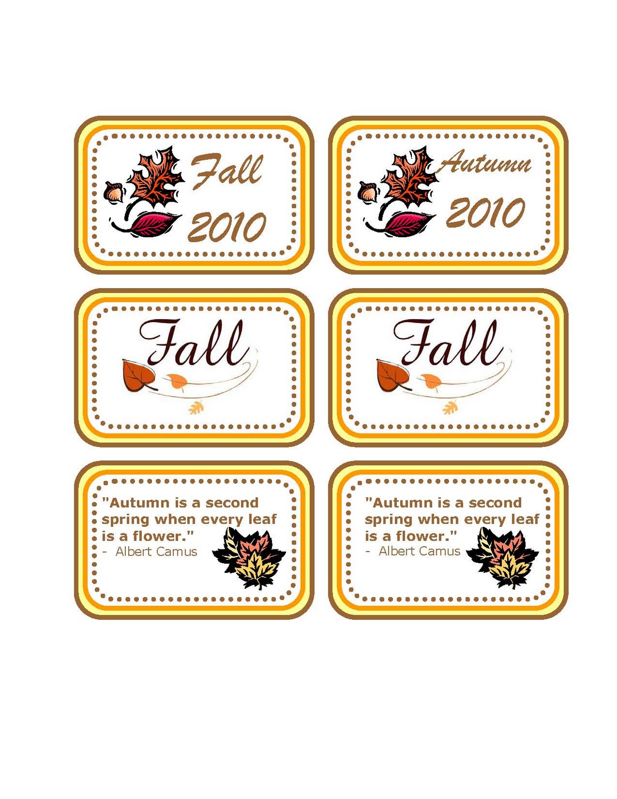 Be Different...Act Normal: Free Fall Printables
