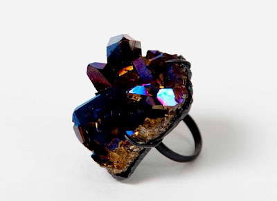 how do i love thee: chunky unpolished gemstone rings by Billy Bride