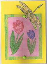 Tulip and Dragonfly card