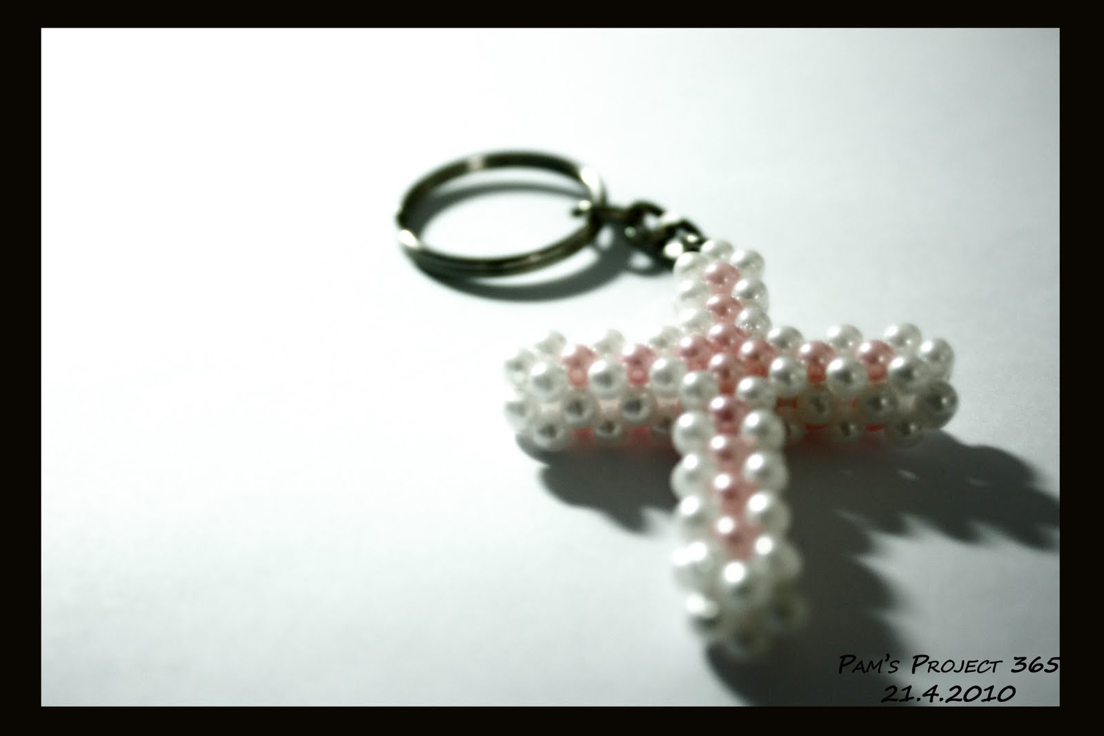 My Felt Cottage Bead Cross Keychain