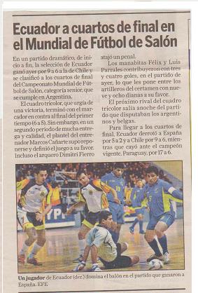 ECUADOR CLASIFICO A CUARTOS DE FINAL