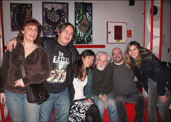 Con la poeta Sagrario,Bolo,Kostas,julio y amigas