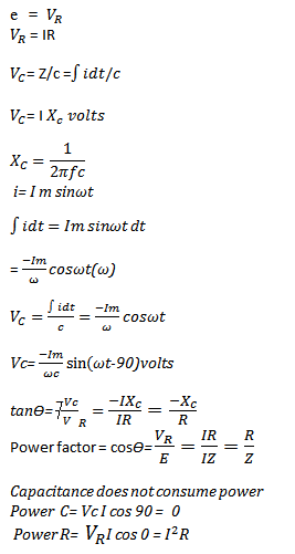 The formula for Series RC circuit with Phasor Diagram - EngineerMaths