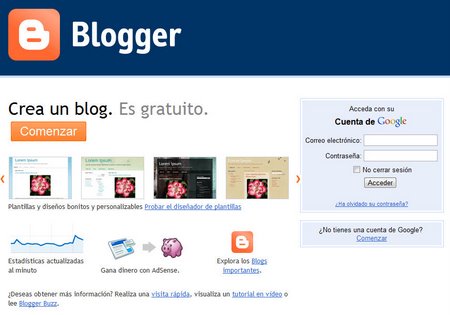 Nueva frontpage de Blogger