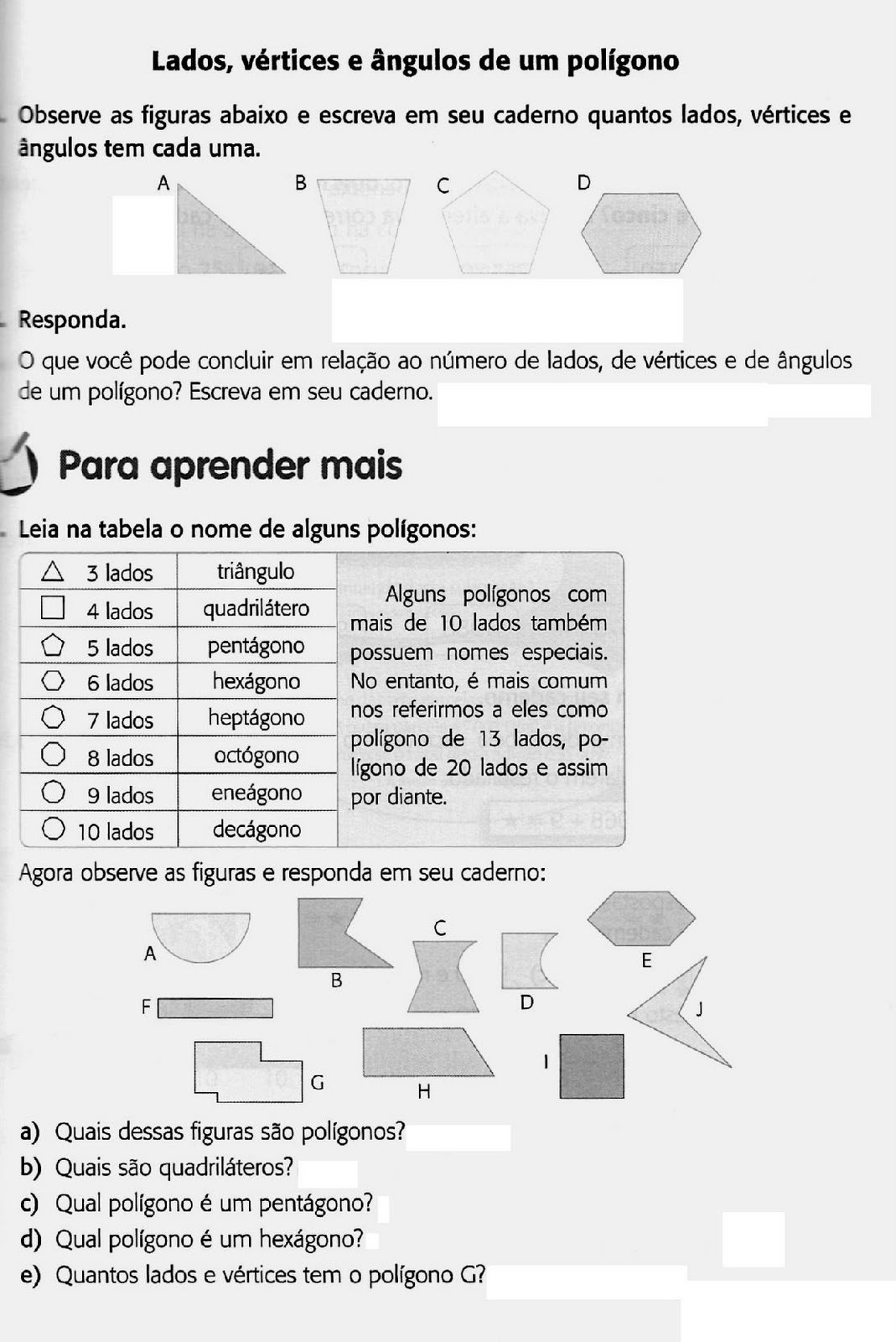 Atividades com poligonos 5 ano educa