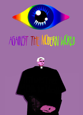 illustration of Ratzinger with the words Against the Modern World