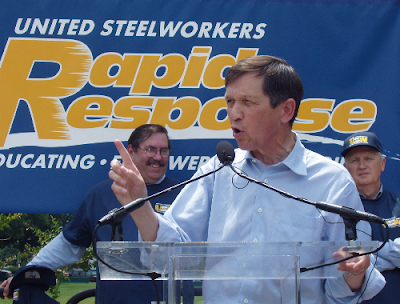 Kucinich speaking at a rally