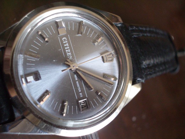 citizen silver and blue watch