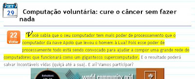 Trecho copiado em destaque