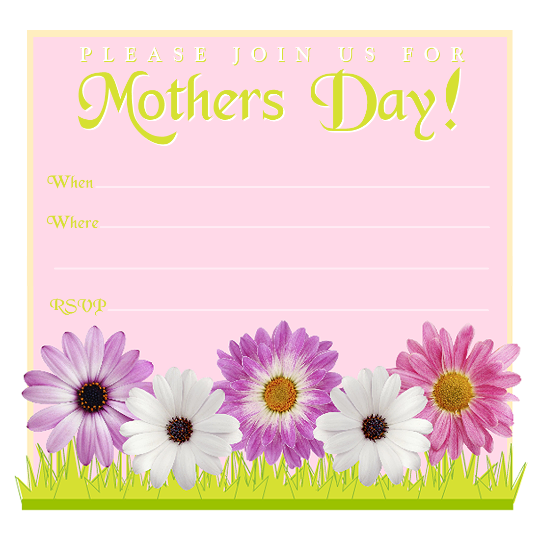 Free Printable Mothers Day Invitation Cards