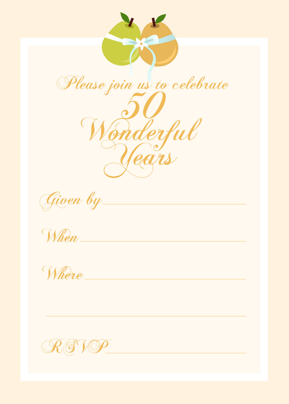 Free Printable 50th Anniversary Invitation Template Free Printable 