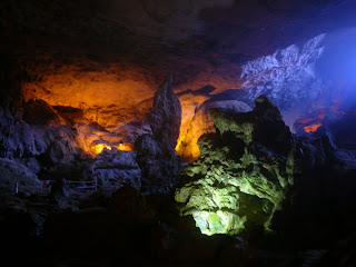 the caves in Halong Bay