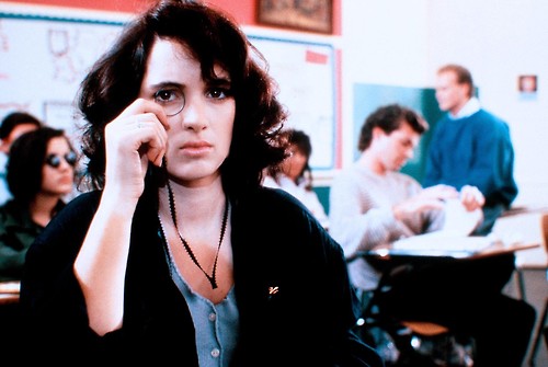 Winona Ryder in Heathers wearing a vaguely cool monocle