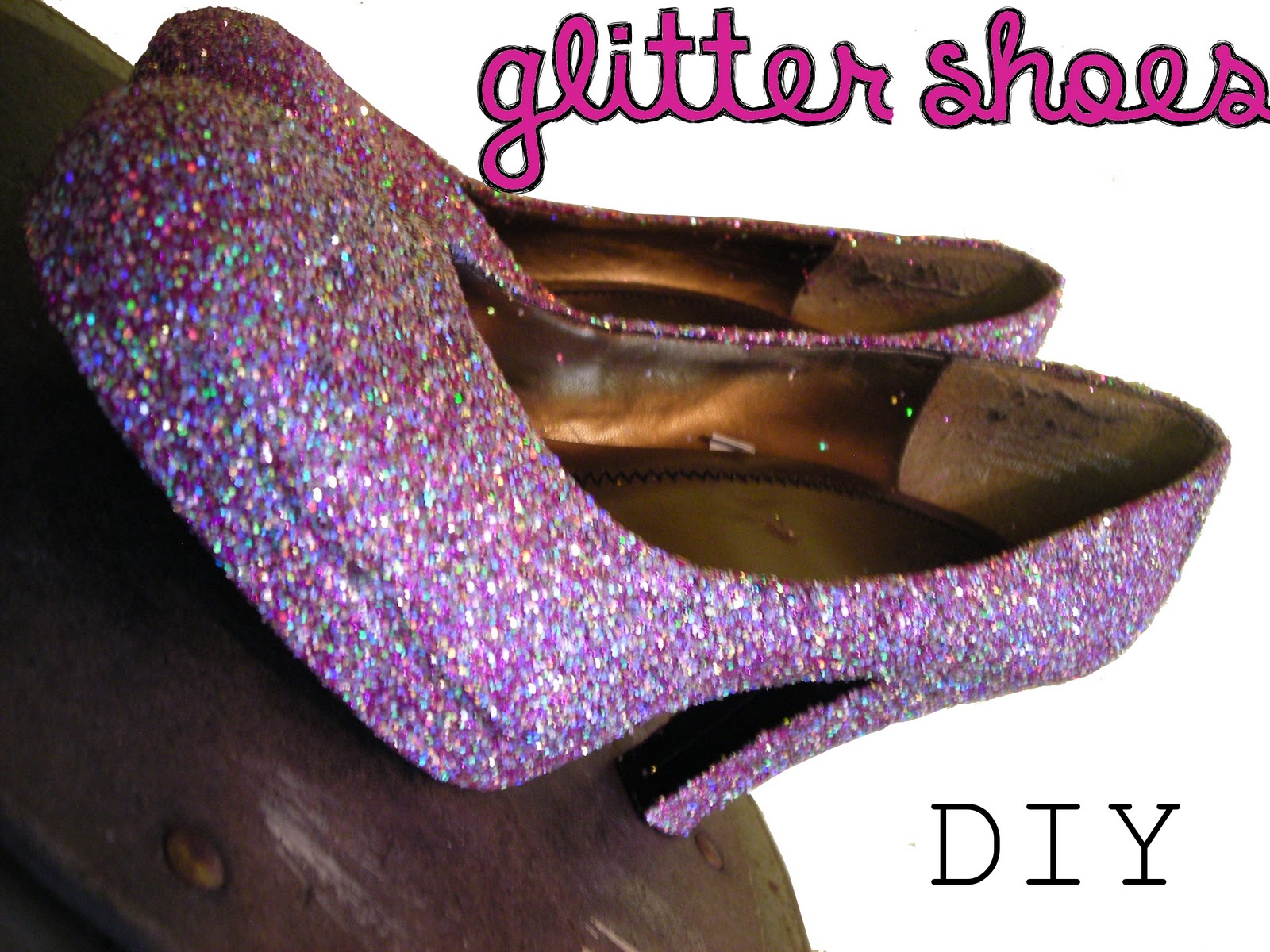 she hearts art: glitter shoes: diy