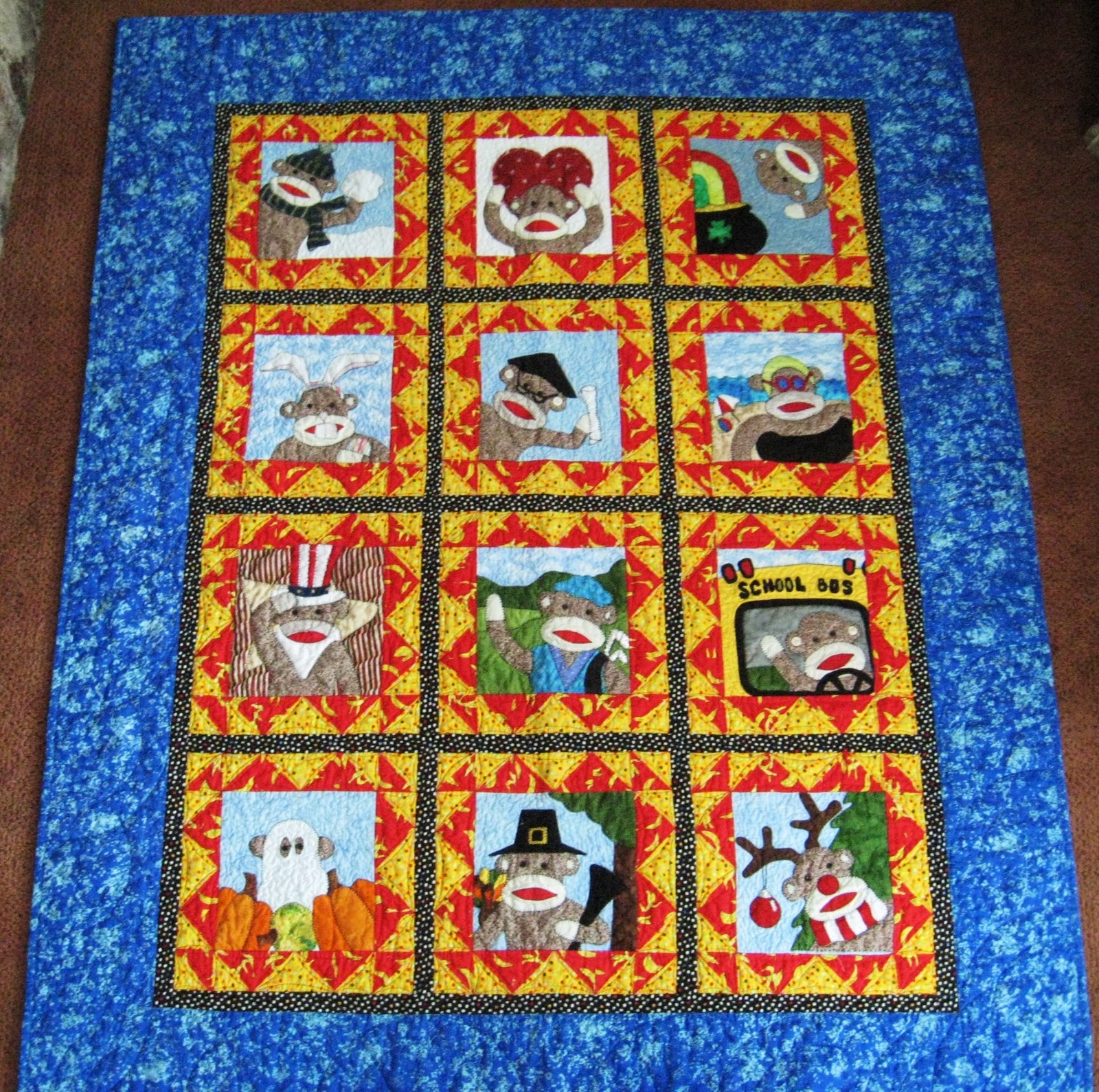 Artsy Chick Quilts 12 Busy Sock Monkeys