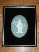 White On Green Wedgwood Wall Plaque