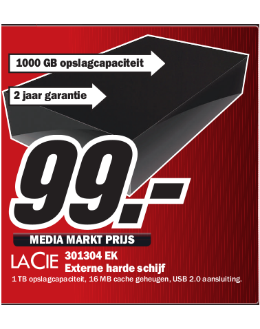 jogger opvolger Opnieuw schieten Eva & Quirinius: MediaMarkt Rijswijk Lacie 301304 1TB externe harde schijf  ... van 99 Euro ... nu voor 139 Euro ... :-(