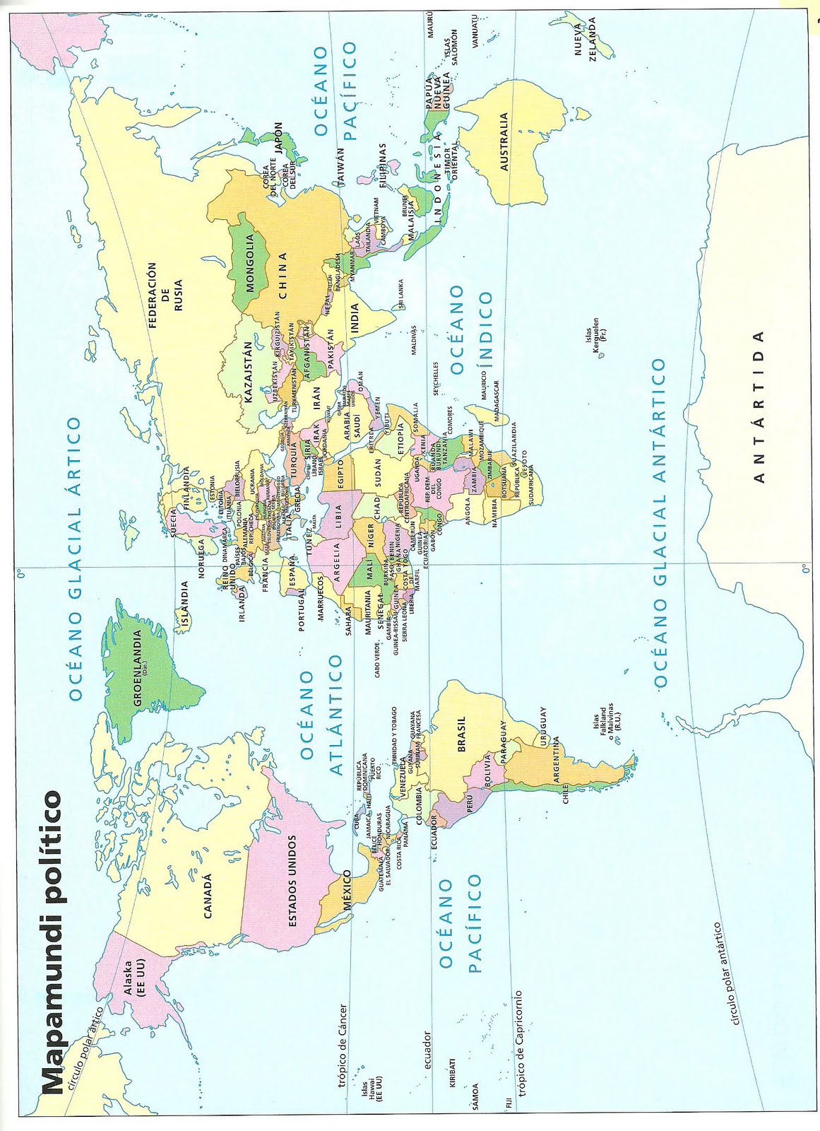 Trabajos de Geografía: Mapas políticos
