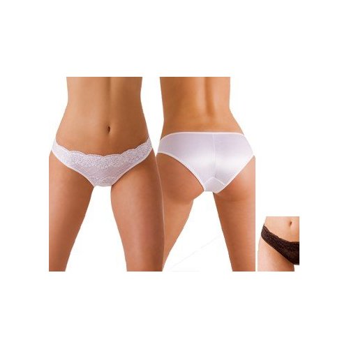 Vintage Nylon Panties Low Rise Satin Bikini w/ Lace Front