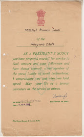President's Scout Certificate