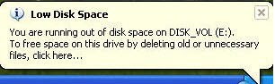 Disk space. Disk space analyzer. Disk space popup. Out of disk space. Out disk space.