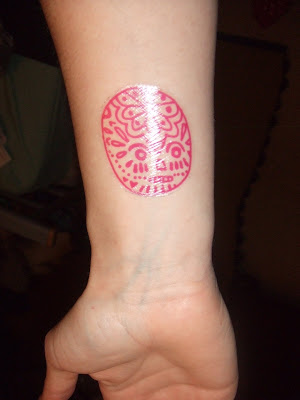 here is a picture of one of gemma's sugar skull tattoos. it was taken after 