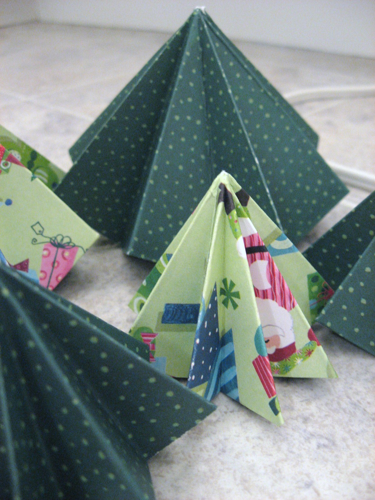 Sugar and Shimmer Origami Christmas Trees