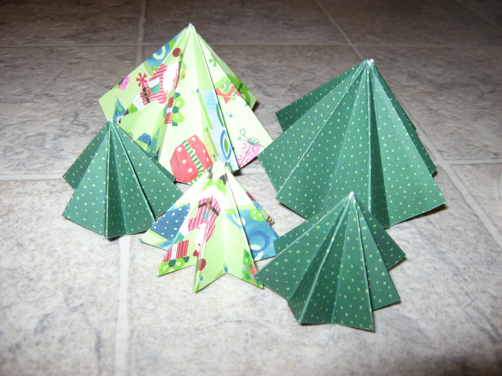 Sugar and Shimmer Origami Christmas Trees