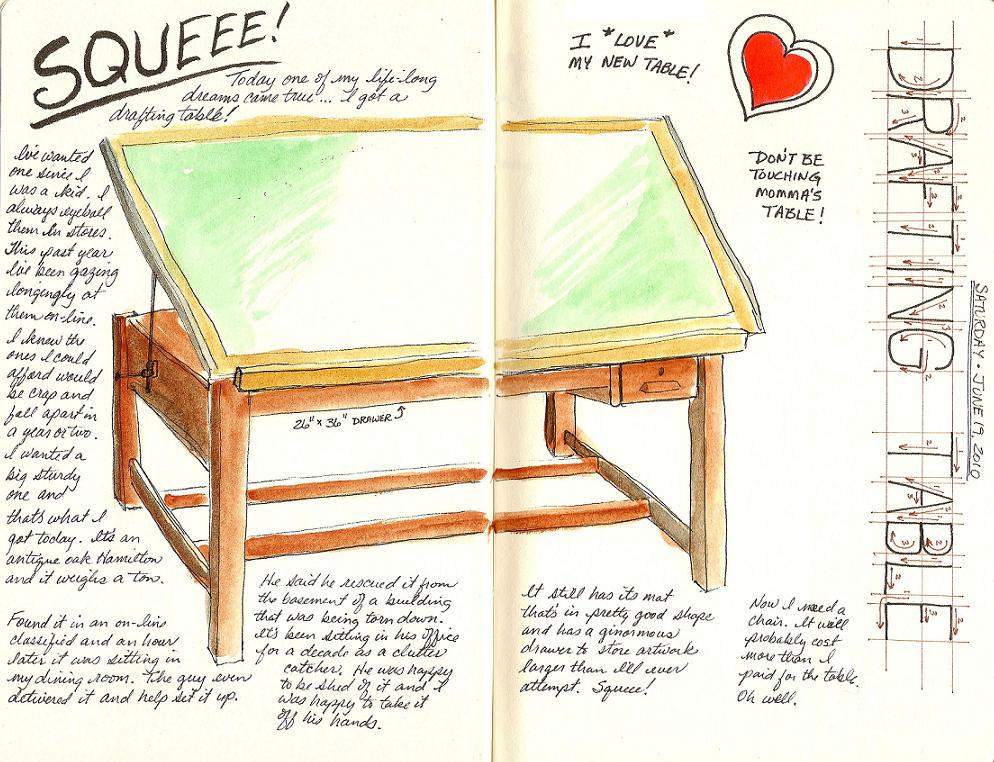 drafting table drawing easy