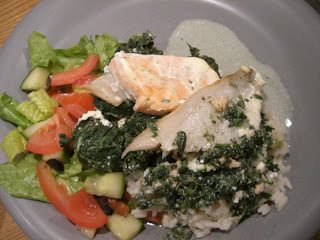 CIMG9938 - Fisk på spenattäcke med citron och creme fraiche