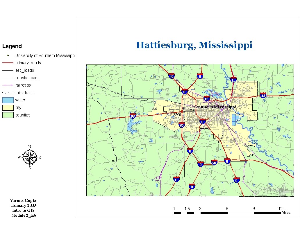 Applications In GIS Base Map For Hattiesburg Mississippi