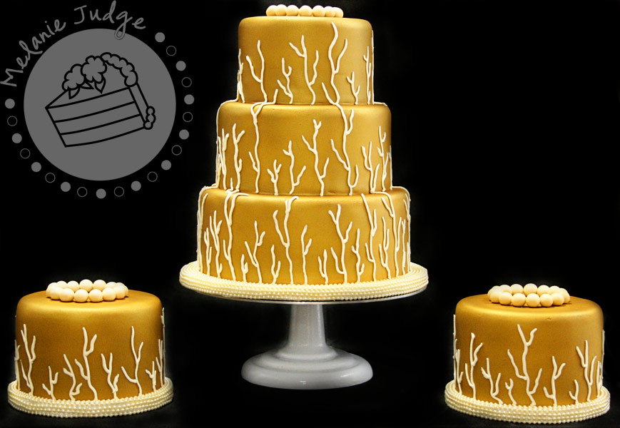 Take a look at this wedding cake Different huh The bride wanted a gold 