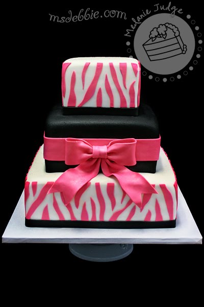 pink and white zebra cake