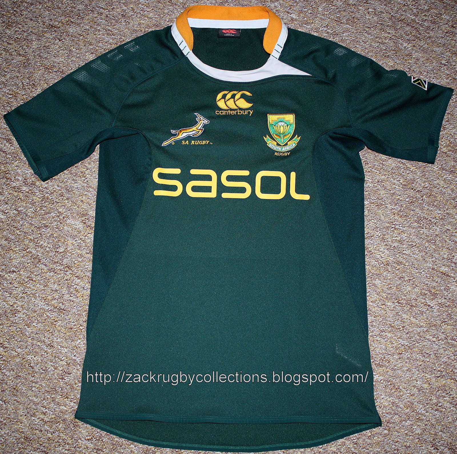 ZackRugby Collections®: South Africa Pro Home 2010/2011 Rugby Jersey