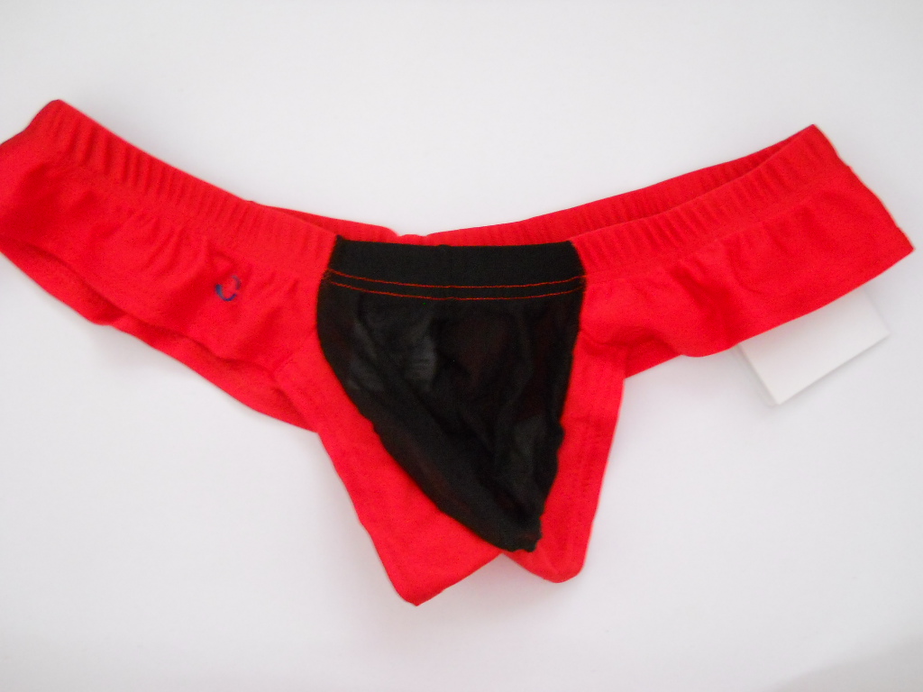 Male Female Underwear: UM008 RED+ BLACK TRANSPARENT Thong Enhance Bulge ...