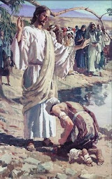 The grateful leper knealt for Jesus