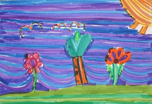 Grandchild Art... Expressive Line Landscape