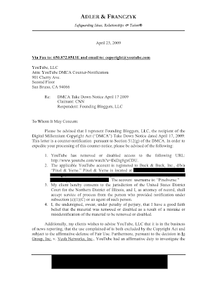Copyrights & Campaigns: Founding Bloggers v. CNN: counternotice ...