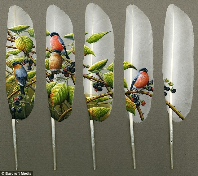 Amazing Feather Paintings, Hand Painted Feathers - I Wonder How Long It