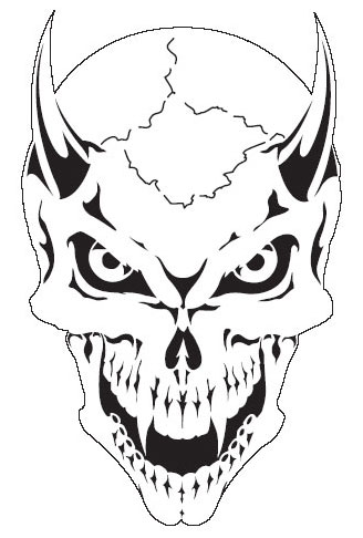 Skull Devil Airbrush Stencil