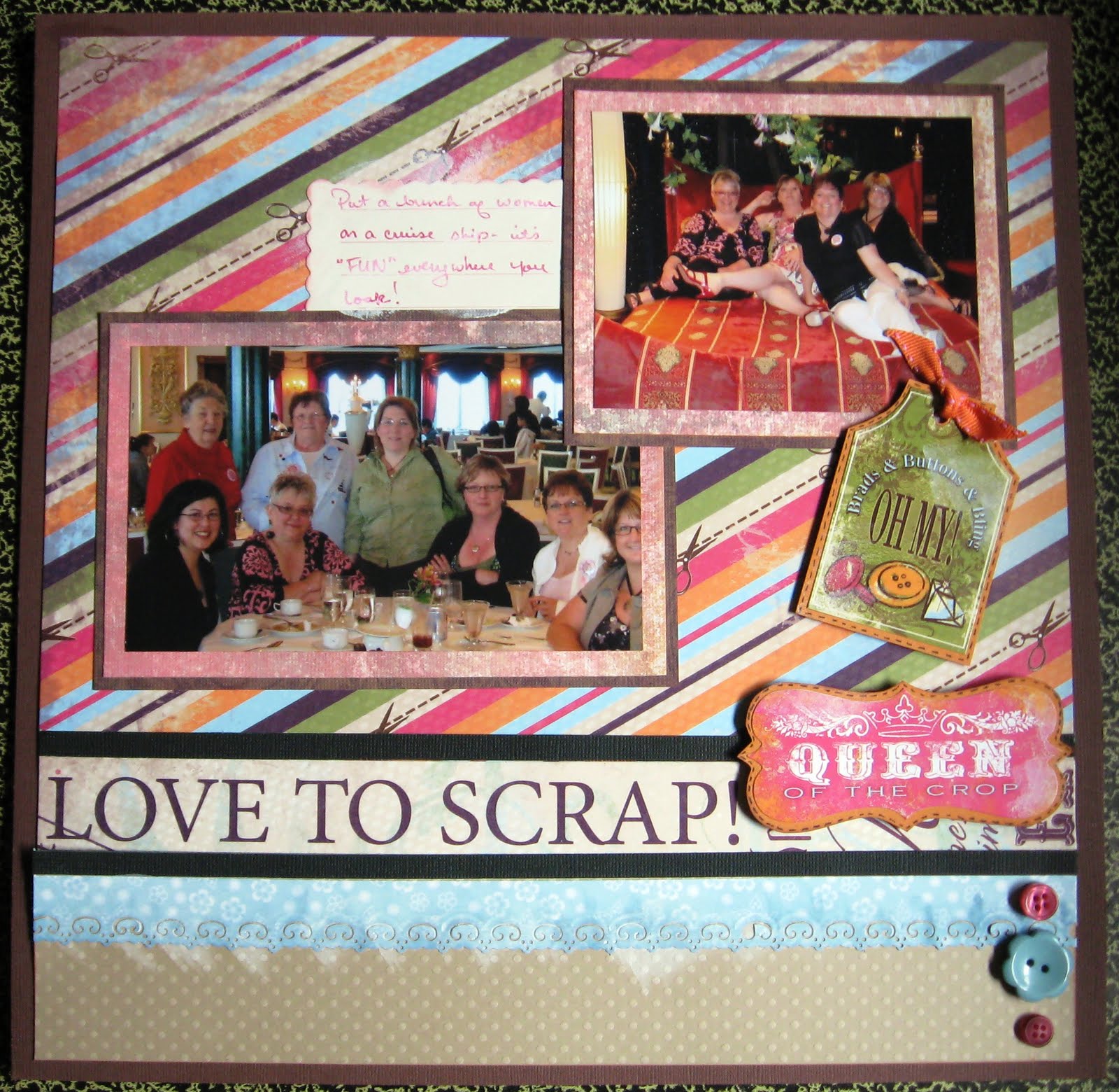 Maximum Embellishment SCRAP DIVAS A SCRAPBOOK LAYOUT